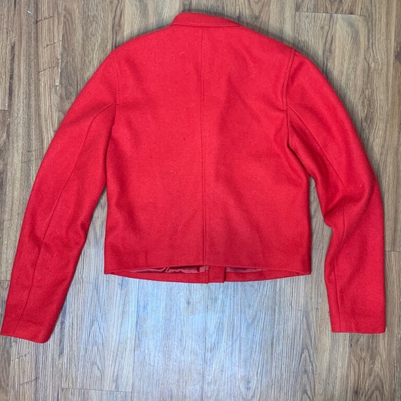 Gap Red Wool Blend Moto Jacket - Picture 4 of 8